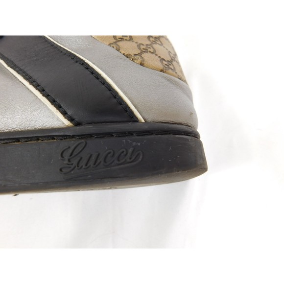GUCCI MONOGRAM LEATHER HIGH TOP SNEAKERS SZ 36 - Picture 9 of 13